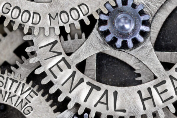 Macro,Photo,Of,Tooth,Wheel,Mechanism,With,Mental,Health,,Happiness,